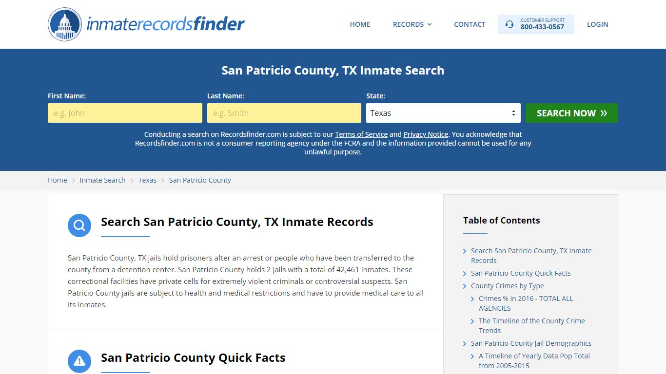 San Patricio County, TX Inmate Lookup & Jail Records Online